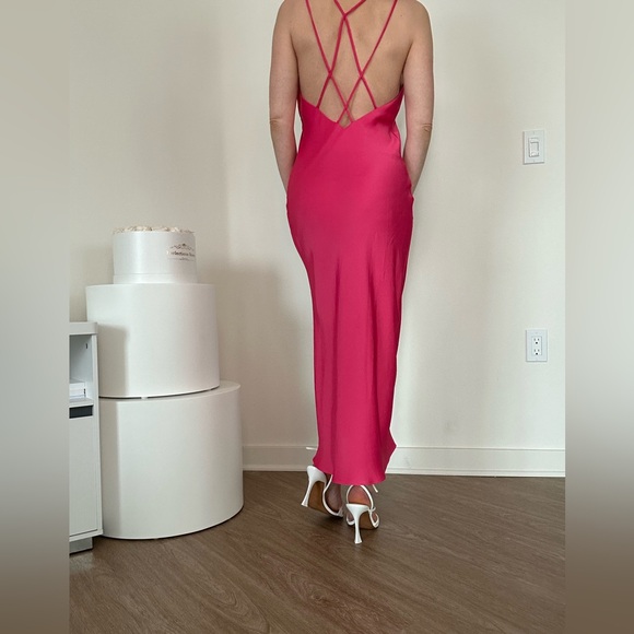 Zara Limited Edition Satin Pink Dress - Picture 7 of 9